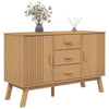 Sideboard Kitchen Storage Cabinet Shelves Brown 114x43x73.5cm Solid Wood Pine