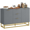 Sideboard Storage Cabinet with Adjustable Shelves, Grey