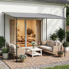 3 x 2 m Lean to Garden Pergola, Metal Frame Gazebo Pergola, Grey