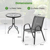 3 Piece Outdoor Bistro Set with 2 Stackable Chairs-Grey