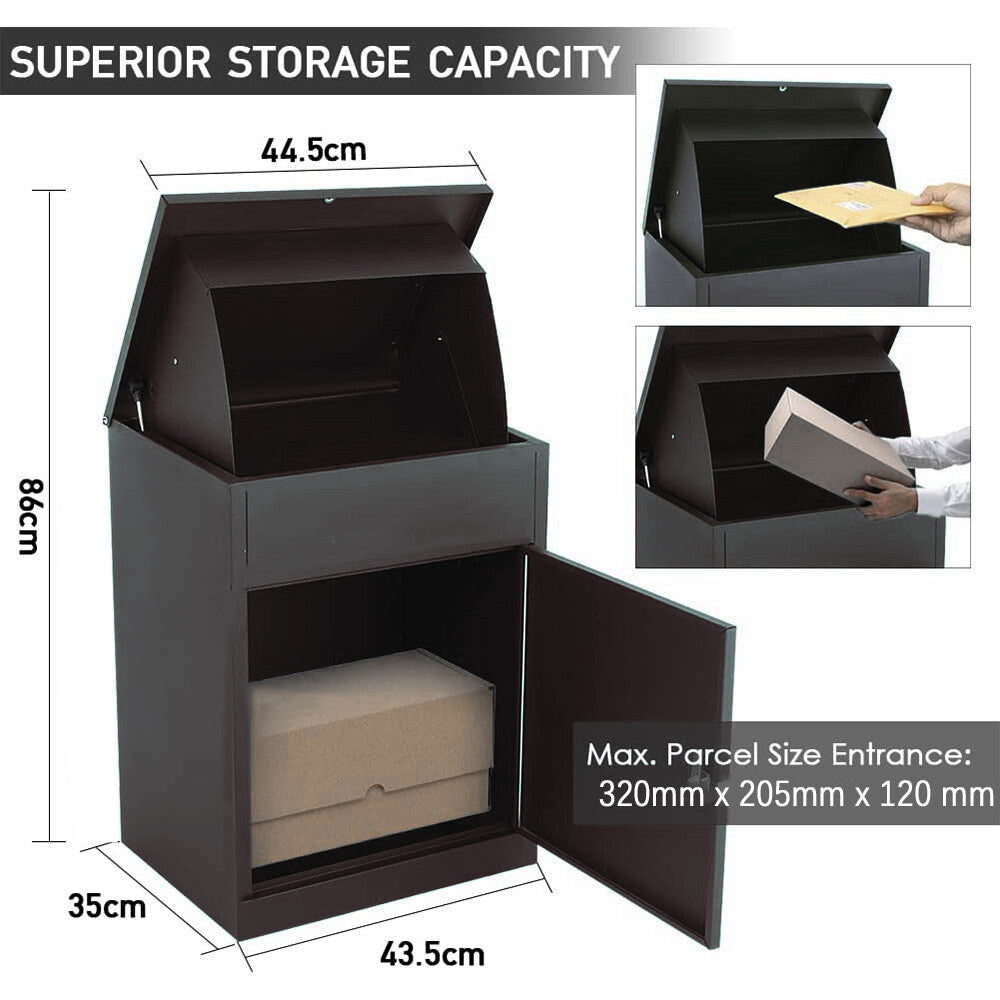 Post Storage Home Lockable Metal Parcel Delivery Secure Dropbox Outdoor Storage Letter P ...