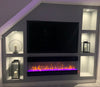 NEW 2025 3 Sided HD Electric Media Wall Fire - 50" BLACK Inset or Mantel