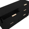 Sideboard Black Wooden Chest of Drawers 6 Drawer Storage for Bedroom Living Room