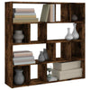 Smoked Oak Engineered Wood Book Cabinet - Multifunctional Room Divider and W9C8