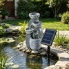 Garden Solar Water Feature LED Light Fountain Outdoor Indoor Resin Ornament Pump