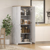 172cm Wooden Storage Cabinet Cupboard With 2 Doors 4 Shelves White Pantry Closet