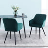 2pcs Dining Chairs Set Faux Leather/Velvet Padded Metal Legs Restaurant Armchair