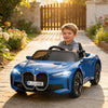 BMW i4 Licensed 12V Kids Electric Ride-On Car w/ Remote Control - Blue