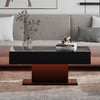 Black High Glos Coffee Table w/ LED Light Rectangular Living Room Modern