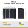 Anthracite Metal Garden Shed Outdoor Tools Storage Sheds Small House Bin Sheds