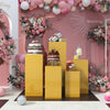 Square Metal Plinth Cylinder Dessert Pedestal Wedding Cake Flower Display Stand