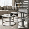 2pcs Nesting Round Coffee Table Sintered Stone End Tables Living Room Furniture