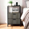 Modern 2 Drawers Bedside Table with Power Supply Nightstand Bedroom Furniture UK