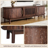 TV Stand Cabinet with Solid Wood Sliding Doors, Storage Media Console TV Unit
