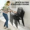 7 Pcs Outdoor Dining Set with Umbrella Hole, Garden Table and Chairs Set for 6