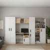 Macius Kids Bedroom Set – Wardrobe, Desk, Bookcase & Storage Shelf White