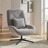 Swivel Accent Chair, Chenille Armchair with Lumbar Pillow, Light Grey