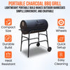 Large Oil Drum Charcoal BBQ Grill Barbecue Smoker Rack Portable Wheels Stand