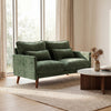 2 Seater Sofa, Modern Loveseat with Spring Cushions, Wide Seat, Green