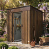Garden Shed Pent Roof 4X6FT Metal Free Foundation Base Tools Bike Storage House