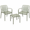 3pc Garden Furniture Portable Bistro Set Table 2 Chairs Weatherproof UV PP Green