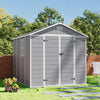 8x8ft Large Plastic Shed Outdoor Garden Tools Storage House with 2 Doors & Floor