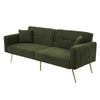 Fabric Sofa Bed Love Seat Sofa Settee Couch with Metal Legs & Cushions Green