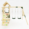 Garden Wooden Outdoor Playset Swing Set with Slide, Climbing Ladder, Telescope