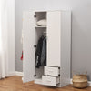 2 Door 2 Drawer Wardrobe with Shelf Hanging Rail Clothes Storage Cupboards Unit