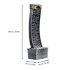Garden Water Feature Outdoor LED Fountain Curved Waterfall Grey Teamson