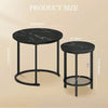 Nesting Coffee Tables Set of 2 Round Stacking Sofa Side Tables Bed/Living