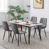 4/6X Dining Chairs Set Velvet Padded Seat Metal Legs Home Kitchen Office