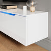 160cm High Gloss White Floating TV Stand Unit Cabinet Wall Mounted Storage Door