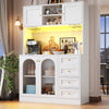 Tall Kitchen Pantry Cupboard, Storage Cabinet for Home Living Dining Room, White