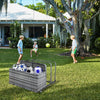 Outdoor Pool Float Storage Box with Wheels, PE Rattan Organizer for Patio & Pool