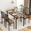 4-Piece Dining Table Set with Storage Rack, 4 Wood Chairs Kitchen Furniture