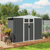 8 x 4 ft Garden Storage Shed, Outdoor Metal Shed, Dark Grey