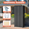 BIRCHTREE Metal Garden Storage Box Shed Outdoor with Shelves Cabinet Anthracite