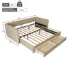 3FT Single Daybed, Single Guest Bed Sofa Bed with Trundle and 2 Storage Drawers