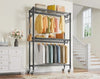 Heavy Duty Metal Double Rail Clothes Garment Hanging Rack Shelf Display Stand UK