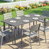 Garden Dining Table for 6 Person, 165 x 80 cm Rectangular Outdoor Dining Table