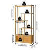 Industrial 5-Compartment Bookshelf 5-Tier Bookcase with Open Slots Storage Rack