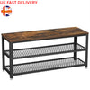 Shoe Bench Shoe Rack 2 Shelves Shoe Organiser Entryway Steel Structure Storage