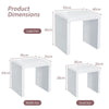 Nest of 3 Tables Grey Tempered Glass Top White High Gloss Side End Coffee Home