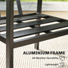 Aluminium Garden Furniture Set, 4 Seater Outdoor Patio Furniture, Black