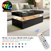 High Gloss LED Coffee Table With Storage Wooden 2 Drawer Living Room Furniture