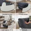 Upholstered Plush Rocking Recliner Accent Reading Chair w/ Footrest Side Pocket