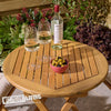HARDWOOD FOLDING GARDEN BISTRO 3 PIECE FURNITURE SET WITH SEAT PAD CUSHIONS