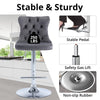 Velvet Swivel Bar Stools Set of 2 Swivel Kitchen Barstools Bar Chairs Grey Black