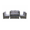 4PC Rattan Garden Furniture Set Sofa Chairs Glass Table Patio Outdoor Seating